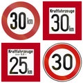 Historic Speed Limit Signs In Germany Royalty Free Stock Photo