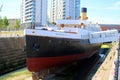 Historic steam ship in drydock Royalty Free Stock Photo