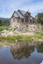 Historic St Malo is also called Chapel on a Rock and St. Catherine of Siena Chapel, Allenspark, Colorado. Royalty Free Stock Photo