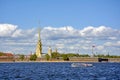 Historic Saint Peter Fortress on the banks of the Neva river in Saint  Pertersburg Royalty Free Stock Photo
