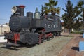 Historic steam engine in the coastal city of Mejillones, Chile