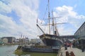 Historic steam ship in dry dock