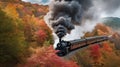 Historic Steam Train Chugging Through Autumn