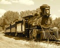 Historic Steam Train In Sepia