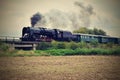 Historic steam train. Specially launched Czech old steam train trips and for traveling around the Czech Republic. Royalty Free Stock Photo