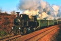 Historic steam train. Specially launched Czech old steam train trips and for traveling around the Czech Republic. Royalty Free Stock Photo