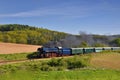 Historic steam train. Specially launched Czech old steam train trips and for traveling around the Czech Republic. Royalty Free Stock Photo