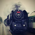 Historic steam train. Specially launched Czech old steam train for trips and for traveling.