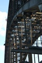 Historic steel truss arch bridge structure, bolts and rivets. Iconic Sydney Harbor Bridge, Australia Royalty Free Stock Photo