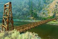 The Historic Stoddard Pack Bridge Across the Salmon River near North Fork, Idaho. The bridge was destroyed in 2017 Royalty Free Stock Photo