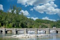 Historic Stone Bridge Over the Serene Ardeche River Royalty Free Stock Photo