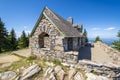 The historic stone built Vista House located at the summit of Mt Spokane State Park in Spokane, Washington, USA