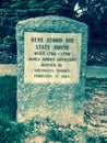 Historic Stone Marker Showing the Exact Location of the State House in Columbia, SC Royalty Free Stock Photo