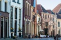 Historic street in the Dutch town Deventer Royalty Free Stock Photo