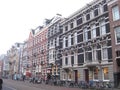 An historic street front in Amsterdam, Netherlands