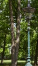 Historic street lamp stands in a Berlin park Royalty Free Stock Photo