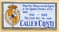 historic street name tiles for Calle de Conti in French quarter in New Orleans