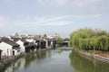 The historic street and traditional building besides Yuehe Old Street(Jiaxing,Zhejiang) Royalty Free Stock Photo