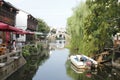 The historic street and traditional building besides Yuehe Old Street(Jiaxing,Zhejiang) Royalty Free Stock Photo