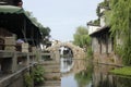 The historic street and traditional building besides Yuehe Old Street(Jiaxing,Zhejiang) Royalty Free Stock Photo