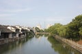 The historic street and traditional building besides Yuehe Old Street(Jiaxing,Zhejiang) Royalty Free Stock Photo