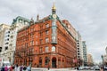 Historic Suntrust Bank Red Brick Building with the Clock Tower in Washington DC, USA Royalty Free Stock Photo