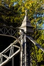 Historic Suspension Bridge - Mill Creek Park, Youngstown, Ohio Royalty Free Stock Photo