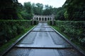 Historic symmetrical building in the middle of the park