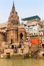 Historic temple at the river Ganges in Varanasi