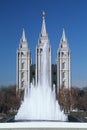 This is the historic Temple Square which is the home of the Mormon Tabernacle Choir. Salt Lake City is the 2002 Olympic city. Royalty Free Stock Photo