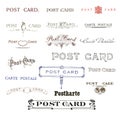 Historic text elements from postcards