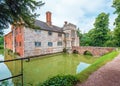 Baddesley Clinton House and Bridge, Warwickshire, England.