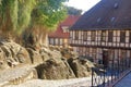 Historic timber frame houses in the medieval town Quedlinburg, North of the Harz mountains. Saxony-Anhalt, Germany