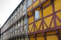 Historic timbered wooden buildings in the centre of the city, Aalborg, Denmark, Europe