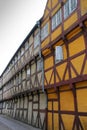 Historic timbered wooden buildings in the centre of the city, Aalborg, Denmark, Europe