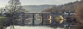 Historic Toll Bridge Spanning River Wye in UK