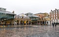 Historic and tourist popular Covent Garden square after a rain, London, United Kingdom