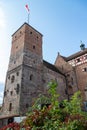 Historic wall and building of the Nuremberg castle, Bavaria, Germany Royalty Free Stock Photo