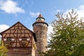 Historic wall and building of the Nuremberg castle, Bavaria, Germany Royalty Free Stock Photo