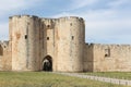 Historic towers and ramparts in the city of Aigues-Mortes Royalty Free Stock Photo