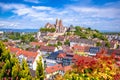 Historic town of Breisach cathedral and rooftops view