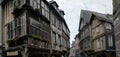 Historic town center of Dinan in Brittany with medieval half-timbered houses Royalty Free Stock Photo