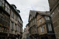 Historic town center of Dinan in Brittany with medieval half-timbered houses Royalty Free Stock Photo