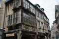 Historic town center of Dinan in Brittany with medieval half-timbered houses Royalty Free Stock Photo