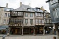 Historic town center of Dinan in Brittany with medieval half-timbered houses Royalty Free Stock Photo