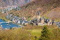 Historic town of Cochem with Moselle river, Rheinland-Pfalz, Germany Royalty Free Stock Photo