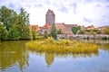 Historic town of Dinkelsbuhl lake and nature view, Romantic road