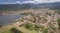 Aerial view to historic town Paraty and harbour, Unesco World Heritage, Brazi Royalty Free Stock Photo