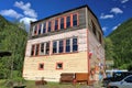 Historic Town Hall in Sandon Ghost Town in the Selkirk Mountains, Interior British Columbia, Canada