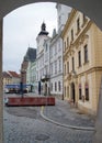 Historic Town Hall with two clock towers, Hradec Kralove, Czechia Royalty Free Stock Photo